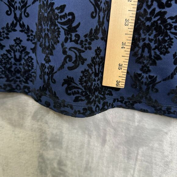 Enfocus Studio Dress Womens 10 Blue Damask Cut Out Velvet Fit & Flare Halter - Picture 12 of 12